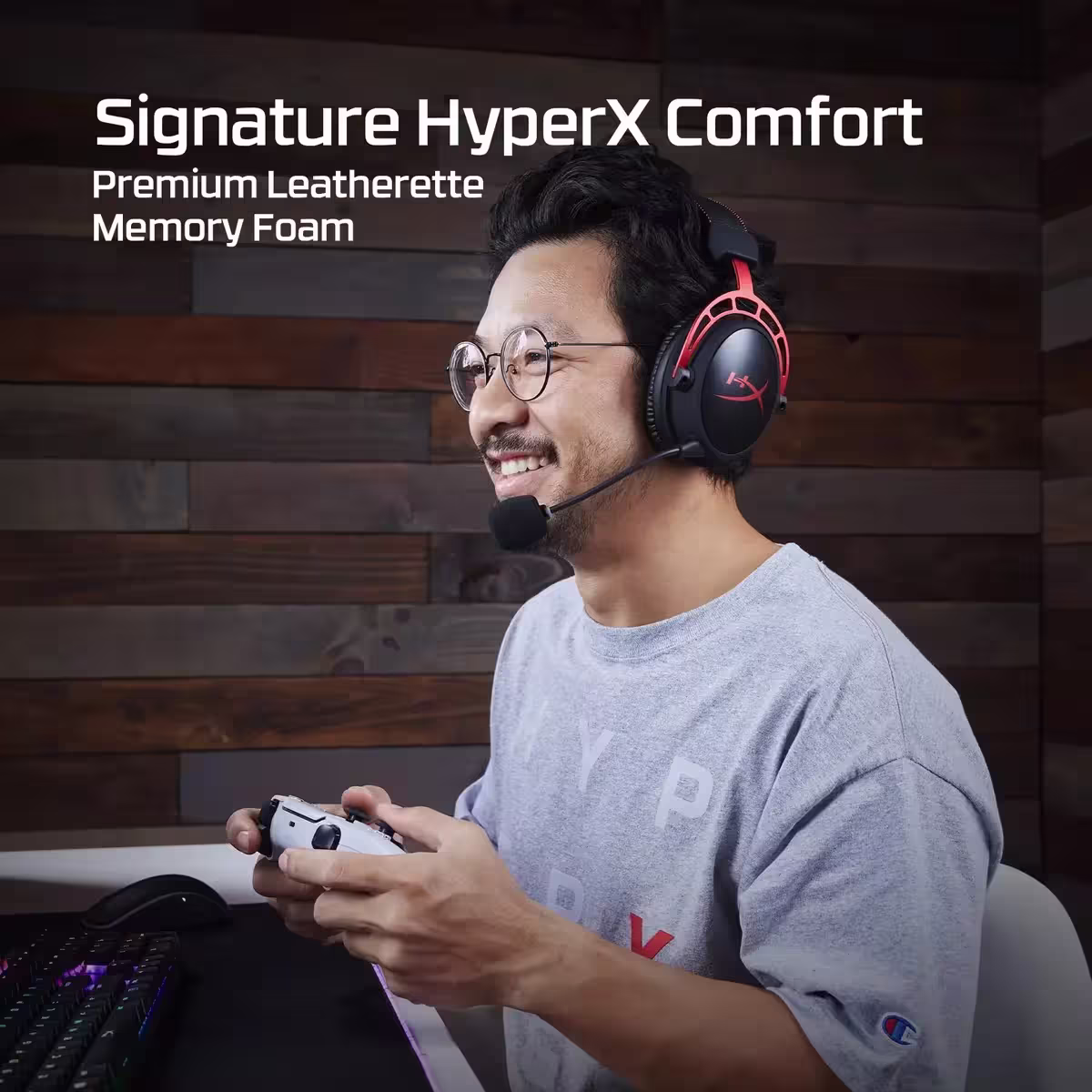 Detalhe do headset HyperX Cloud Alpha Wireless