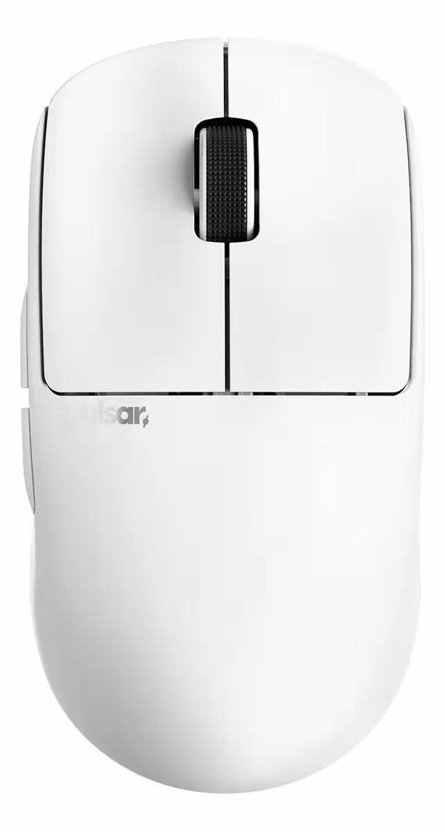 Detalhe do Pulsar X2 CrazyLight, mouse simétrico ultraleve de 39 g