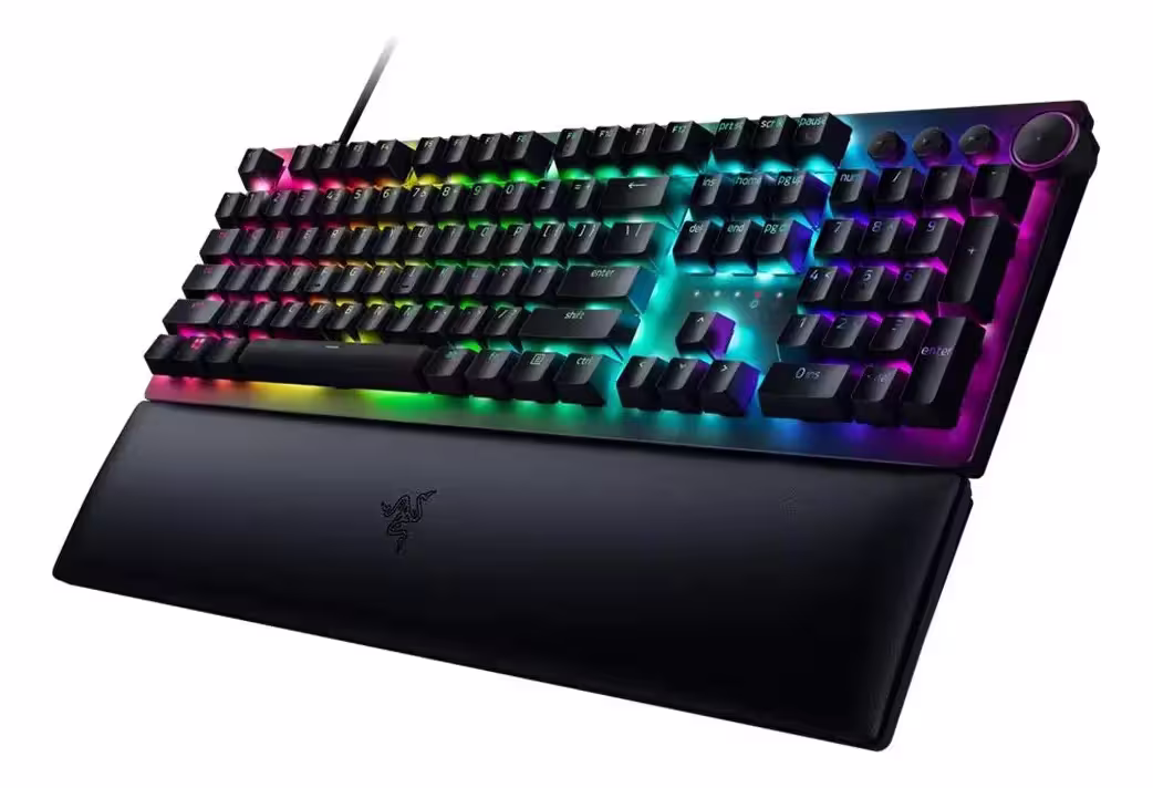 Detalhe das teclas do Razer Huntsman V2 TKL